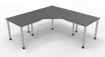 Winkelschreibtisch HE1 200x200 cm Grafit Silber